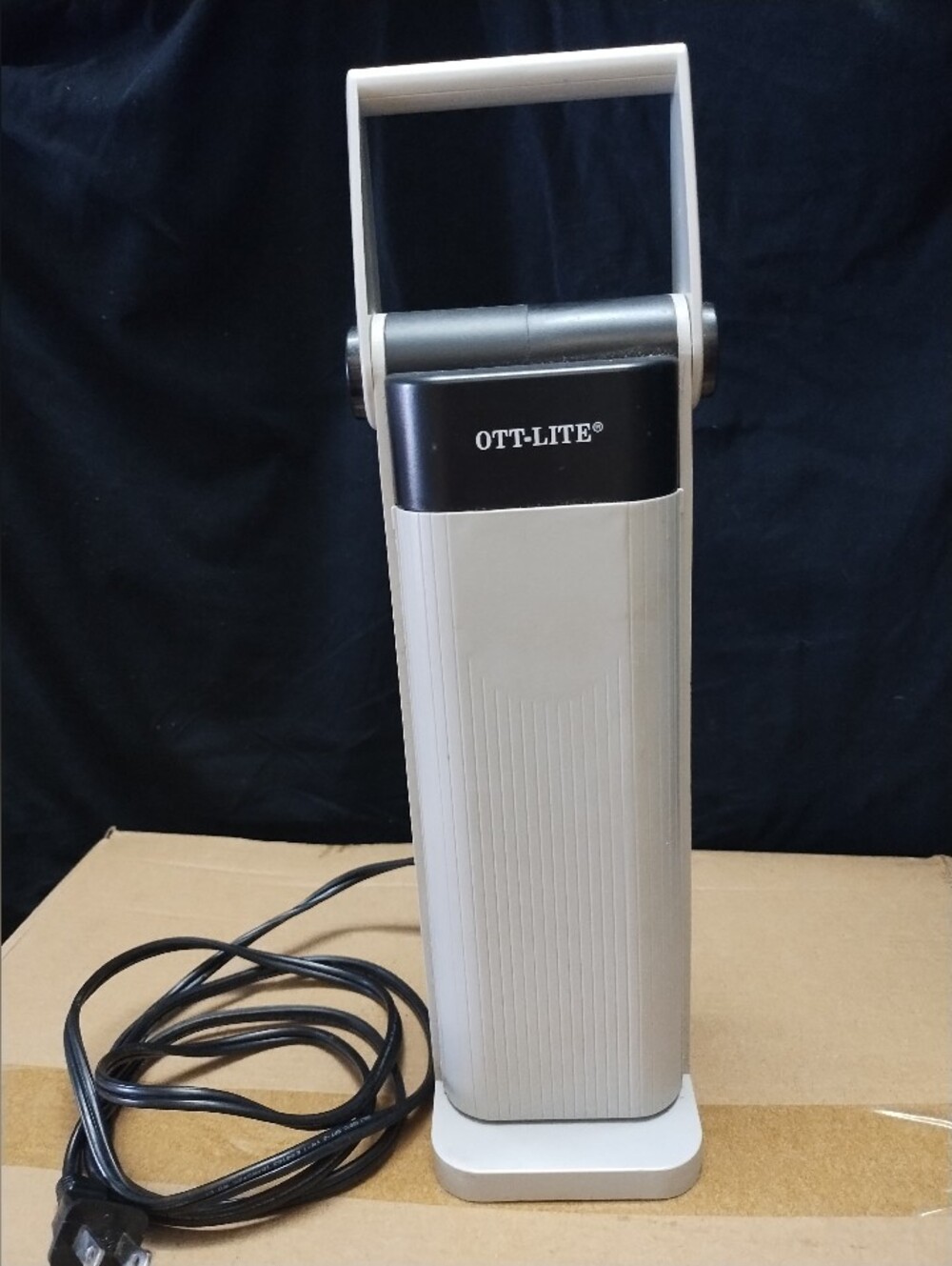 Ottlite Standing Lamp Plug In Style Model OTL13TCG Black Grey Flip Up Light